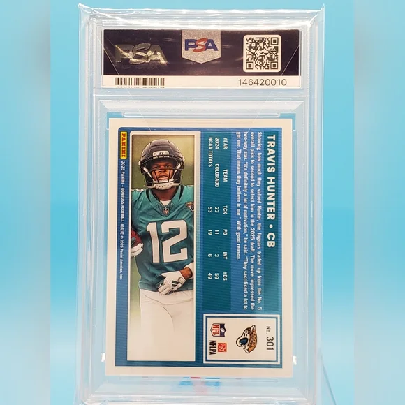 2025 Russ Travis Hunter Press Proof Gold Rookie Card PSA 9 #301 26/50 - Picture 2 of 2